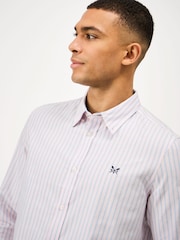 Crew Clothing Pink Timsley Stripe Classic Oxford Shirt - Image 4 of 5