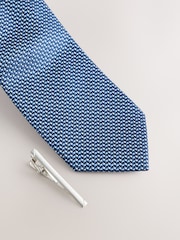Azul acero - Texture Tie with Tie Clip - Imagen 2 de 3
