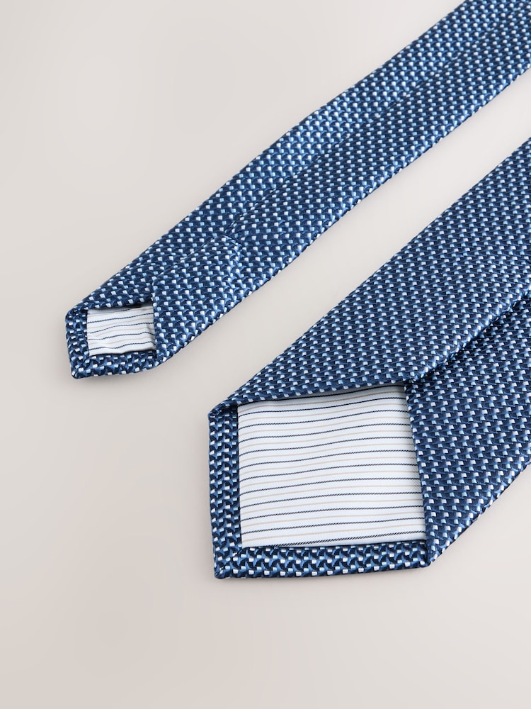 Azul acero - Texture Tie with Tie Clip - Imagen 3 de 3