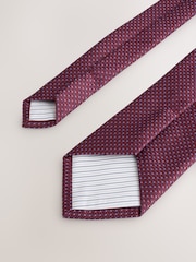 Red Texture Tie with Tie Clip - Image 3 of 3