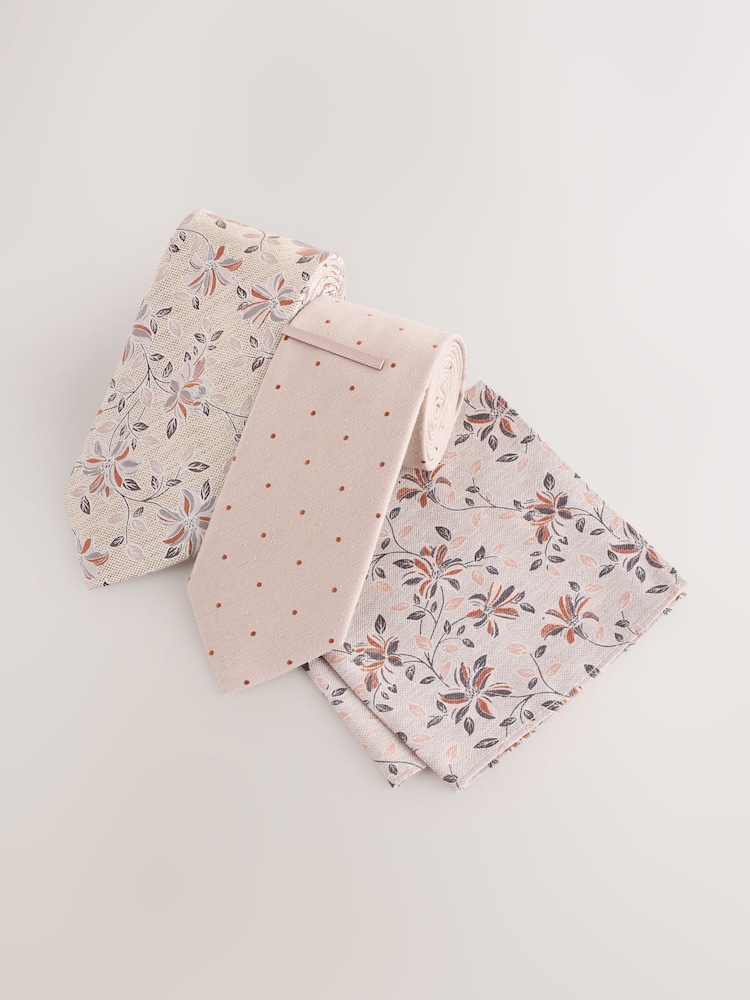 Neutral Textured Ties 2 Pack - Image 1 of 4 Neutral Textured Ties 2 Pack - Image 1 of 4