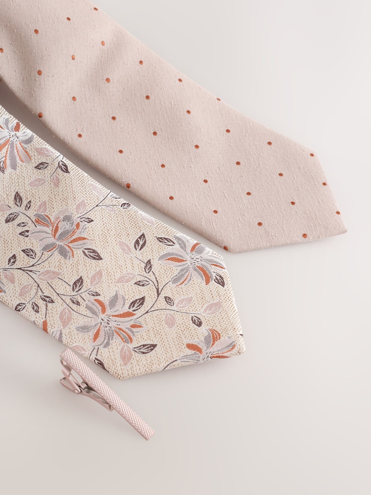 Neutral Textured Ties 2 Pack - Image 2 of 4 Neutral Textured Ties 2 Pack - Image 2 of 4