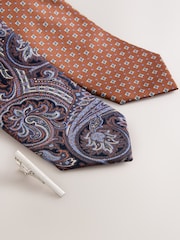 Rust Textured Ties 2 Pack - Image 2 of 5