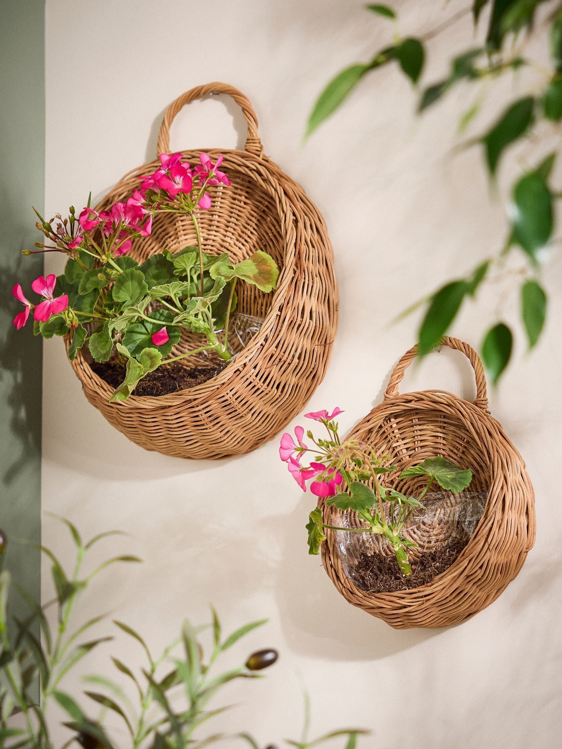 Dibor Unisex Brown Set Of 2 Wall Baskets