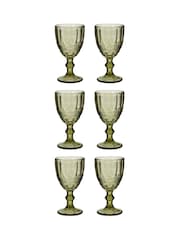 Dibor Set of 6 Green Wine Glass - Image 2 of 5