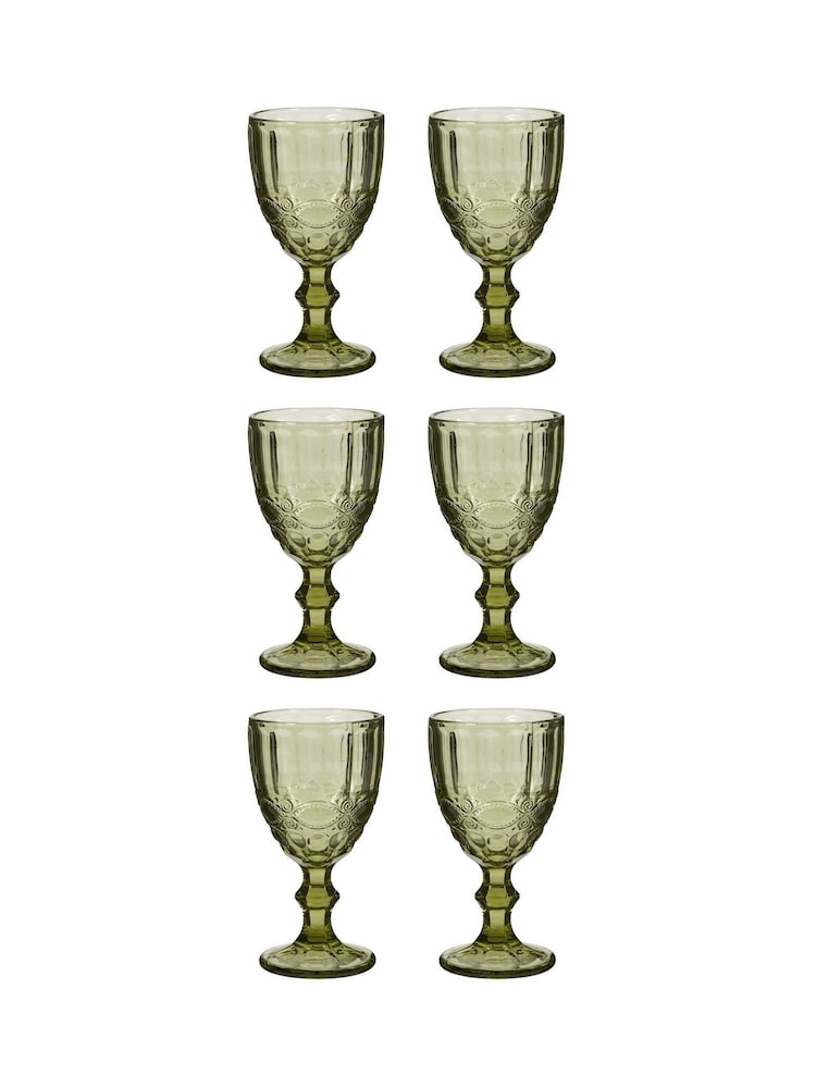 Dibor Set of 6 Green Wine Glass - Image 2 of 5