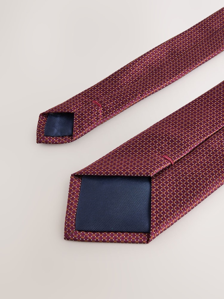 Rust Red Tie Pocket and Square Set - Image 5 of 5 Rust Red Tie Pocket and Square Set - Image 5 of 5
