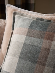 Natural 50 x 50cm Brushed Check Cushion - Image 2 of 4