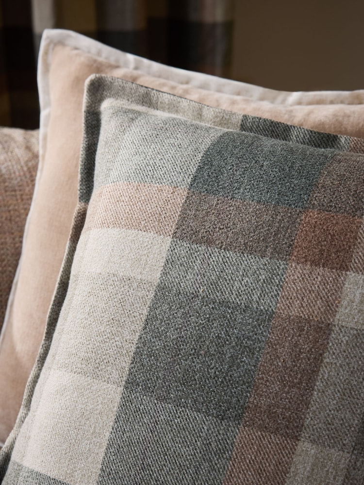 Natural 50 x 50cm Brushed Check Cushion - Image 2 of 4 Natural 50 x 50cm Brushed Check Cushion - Image 2 of 4