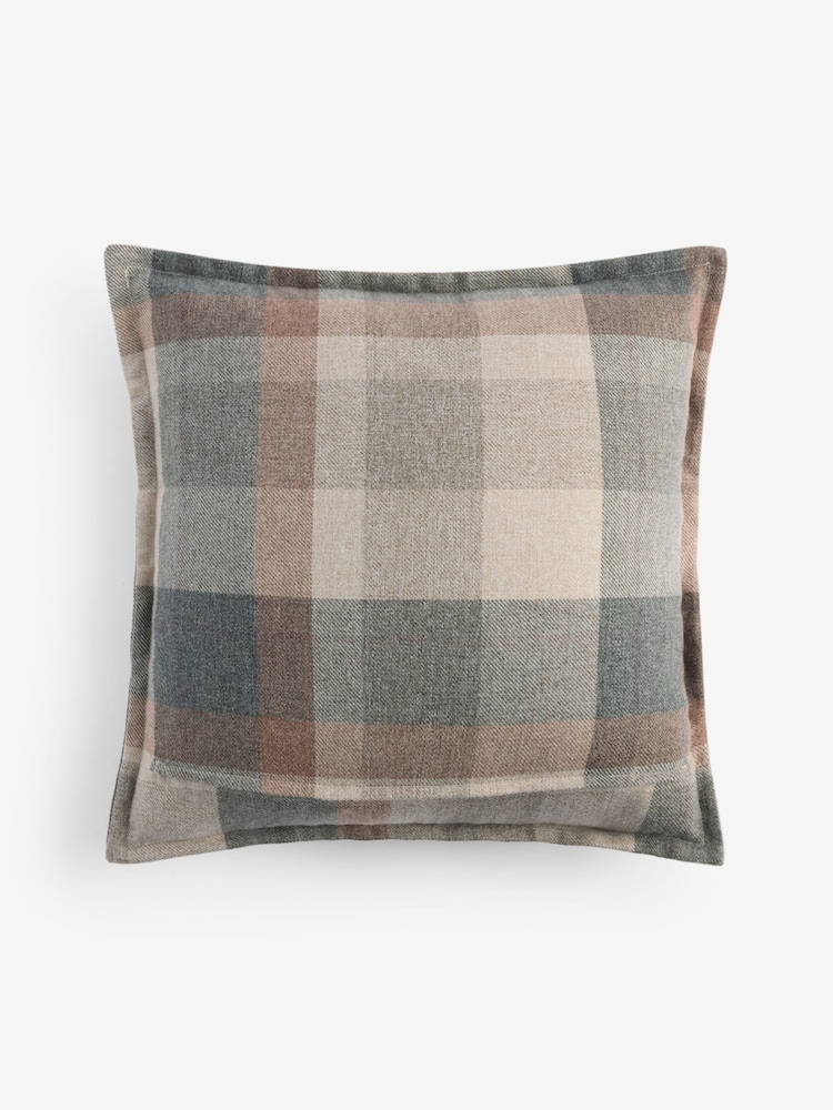 Natural 50 x 50cm Brushed Check Cushion - Image 4 of 4 Natural 50 x 50cm Brushed Check Cushion - Image 4 of 4