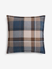 Navy 50 x 50cm Brushed Check Cushion - Image 3 of 4