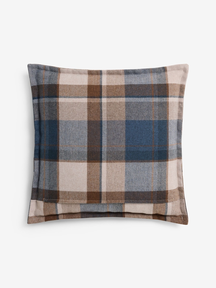 Navy 50 x 50cm Brushed Check Cushion - Image 4 of 4 Navy 50 x 50cm Brushed Check Cushion - Image 4 of 4