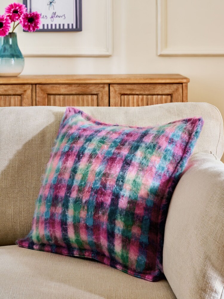 Multi Bright 50 X 50cm Gingham Cushion - Image 1 of 4