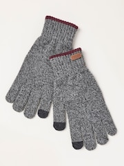 FatFace Charcoal Grey Brushed Gloves - Image 1 of 3