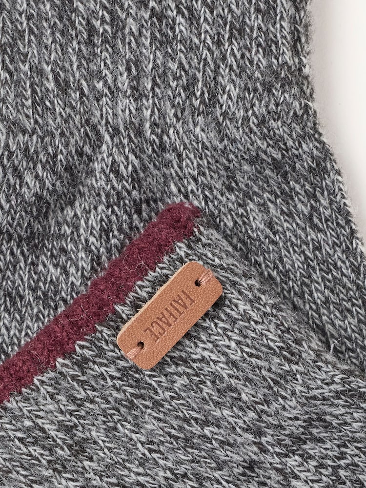 FatFace Charcoal Grey Brushed Gloves - Image 3 of 3