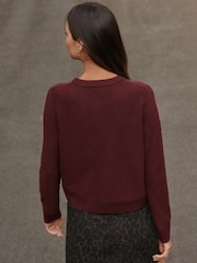 Burgundy Red Practical Magic Licensed Long Sleeve Cardigan - Image 3 of 4