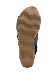 Celtic & Co. Blue Leather Crossover Wedge Sandals - Image 6 of 7