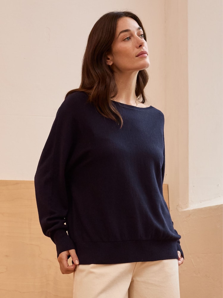 Celtic & Co. Blue Merino Blend Fine Knit Dolman Jumper - Image 1 of 8