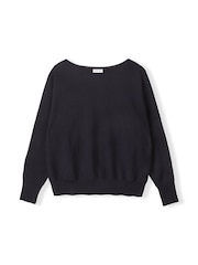 Celtic & Co. Blue Merino Blend Fine Knit Dolman Jumper - Image 8 of 8