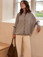 .Celtic & Co קרדיגן סרוג בסריגה עדינה מצמר מרינו - תמונה 3 מתוך 7