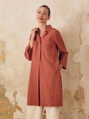 Celtic & Co. Red Placket Detail Knee Length Dress - Image 2 of 7