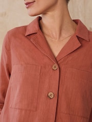 Celtic & Co. Red Placket Detail Knee Length Dress - Image 4 of 7