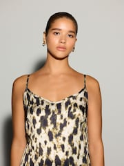 Black/Animal Print 2 in 1 Jumper Lace Trim Dress - Image 5 of 8