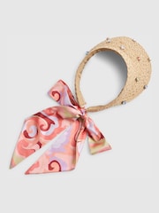 River Island Brown Diamante Scarf Detail Visor - Image 3 of 5