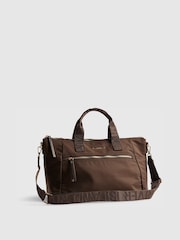 River Island Brown Logo Cabin Size Holdall - Image 4 of 6