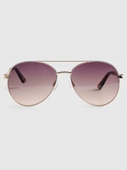 River Island Gold Metal Twist Aviator Sunglasses - Image 3 of 5