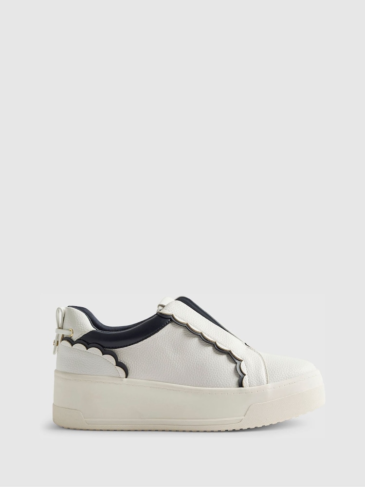 River Island White Scallop Trim Slip On Trainers - Image 2 of 6