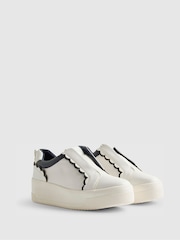 River Island White Scallop Trim Slip On Trainers - Image 3 of 6