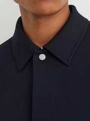 Reiss Navy Brooks Premium Interlock Relaxed Polo Sweatshirt - Image 6 of 8