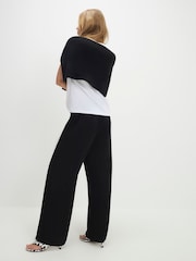 River Island Black Tailored Elasticated Wide Leg Joggers - Image 2 of 4