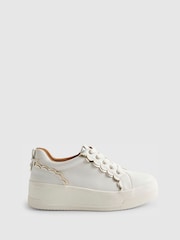 River Island White Scallop Trim Platform Trainers - Image 2 of 6