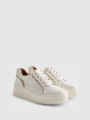 River Island White Scallop Trim Platform Trainers - Image 4 of 6