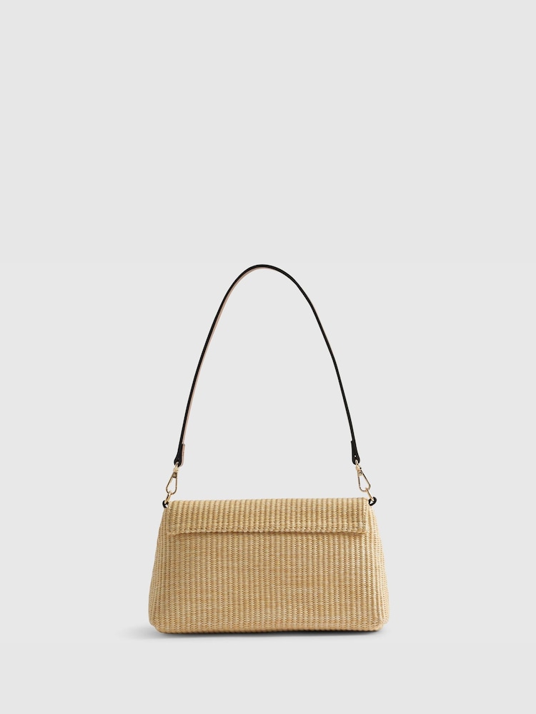 River Island Brown Raffia Bar Front Shoulder Bag - Image 2 of 6