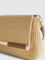 River Island Brown Raffia Bar Front Shoulder Bag - Image 4 of 6