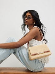 River Island Brown Raffia Bar Front Shoulder Bag - Image 6 of 6