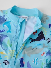 Polarn O. Pyret Blue UPF 50 Sea Life Swimsuit - Image 2 of 2