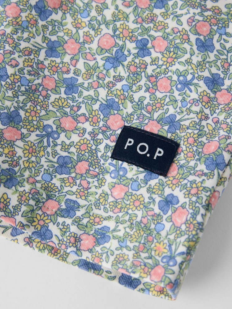 Polarn O. Pyret Pink Floral Shortie Pyjamas - Image 4 of 4