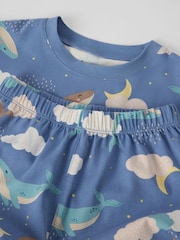 Polarn O. Pyret Blue Floral Shortie Pyjamas - Image 2 of 3