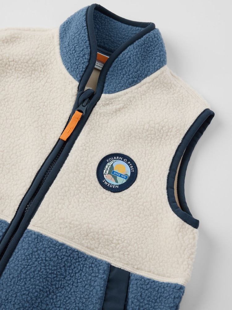 Polarn O. Pyret White Pile Fleece Gilet - Image 2 of 3