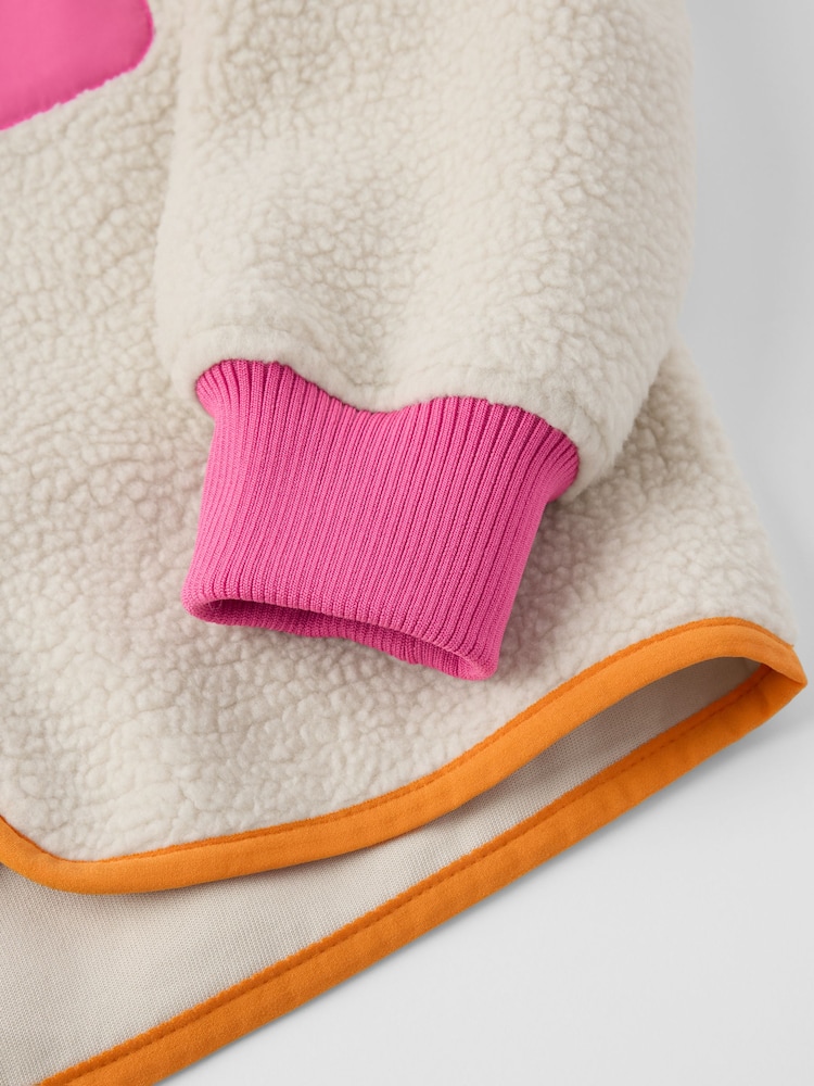 Polarn O. Pyret White Pile Fleece Jacket - Image 3 of 3