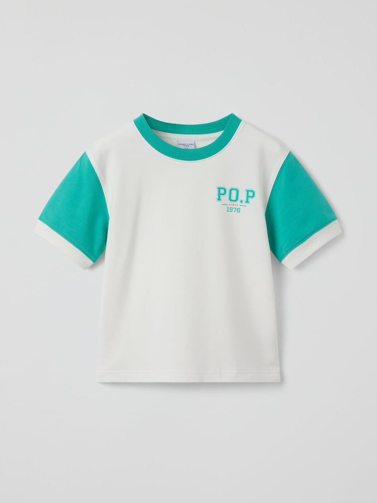 Polarn O. Pyret White Varsity Style T-Shirt - Image 1 of 3