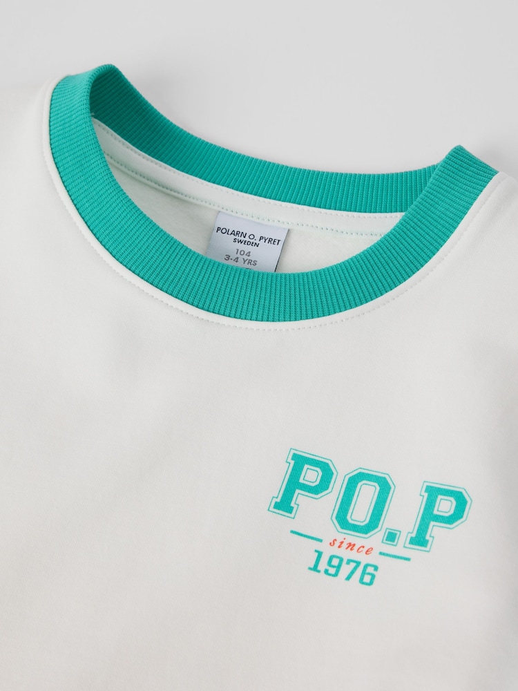 Polarn O. Pyret White Varsity Style T-Shirt - Image 4 of 4