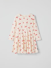 Polarn O. Pyret Cream Cotton Cherry Print Spin Dress - Image 1 of 3