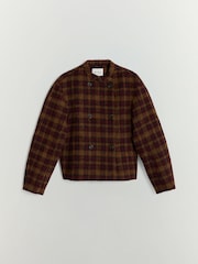 Checked Mao Collar Jacket - תמונה 6 מתוך 6