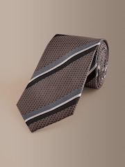 Brown Signature Stripe Tie - Image 1 of 3