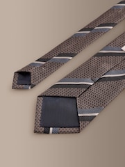 Brown Signature Stripe Tie - Image 3 of 3